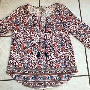 Lucky brand 3/4 sleeve top